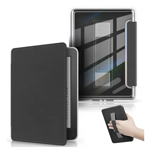 Funda Microfibra + Mica Kindle 2024 12Va Gen 7Pul Negro