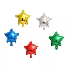 20 Unidades Balão Estrela Coloridos Pequeno Metalizados 13cm