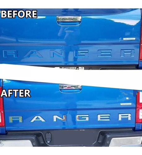 Emblema Ranger Ford Letras Insignia Cromadas Trasero Logotip Foto 3