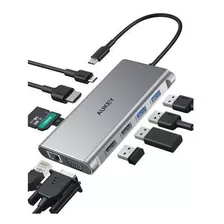 Aukey Hub 10 En 1 Usb-c Gris - Cb-c89