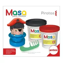 Set Masas Para Moldear Antex Piratas Color Azul