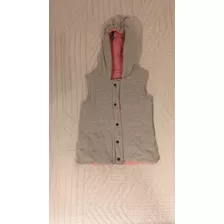 Campera Sin Mangas Reversible Con Capucha Abrigada