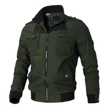 Chamarra Informal Para Hombre Chamarra Militar Con Cremaller