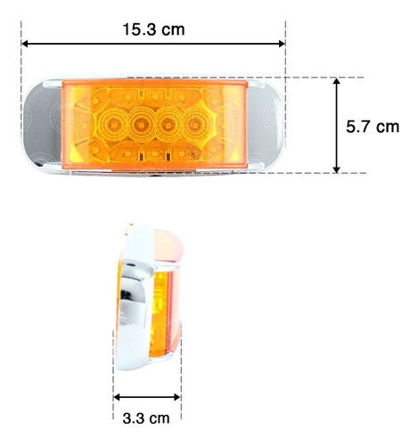 Plafon 16 Led Rectangular Con Estrobo Bisel Crom 12-24v F1 Foto 3