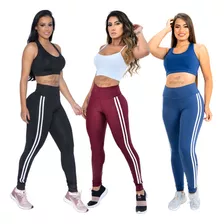 Kit 2 Leg Legging Feminina Fitness Cós Alto Suplex Grosso