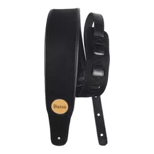 Correa Guitarra Basso Classic Suede Negro Gamuza 7,5 Cm