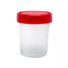 Vaso Recolector Muestra Estéril Rojo C/60 Plasticworld