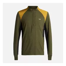 Poleron Hombre Egger 1/4 Zip Melange Verde Lipi