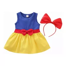 Vestido Bebé/niña Estilo Blancanieves + Diadema Lazo