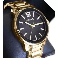 Relógio Technos Masculino Dourado Quadrado Golf 2115koi/4p Cor Do Bisel Preto Cor Do Fundo Preto 2