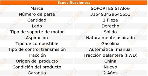 1) Soporte Motor Der Geo Metro 3 Cil 1.0l Aut, Std 89/94 Foto 2