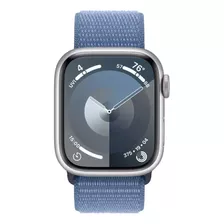 Apple Watch Series 9 Gps + Cellular Caixa Prateada De Alumínio 41 Mm Pulseira Loop Esportiva Azul-inverno