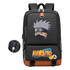 Mochila Naruto Print Usb Youth Student Para Homens E Mulhere