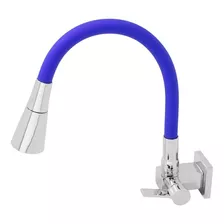 Torneira Gourmet Quadrada Parede Color 2 Jatos Super Luxo Acabamento Brilhante Cor Azul