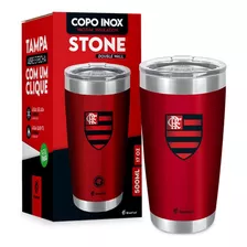 Copo Térmico Stone Do Flamengo Com Tampa Licenciado Oficial Nome Do Desenho Flamengo