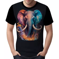 Camisa Camiseta Estampada Elefante Fogo Ilustração Moda 4
