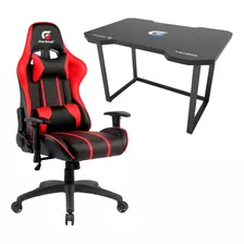 Kit Cadeira Gamer Profissional Jogar Videogame + Mesa Gamer