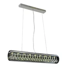 Lustre Pendente De Cristais Retangular Led 9x3w 90cm