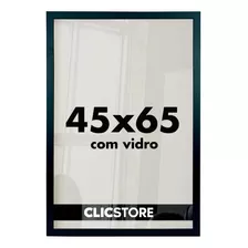 Clic Store Moldura 45x65 Quadro Decorativo Vidro Poster Cor Preto Liso