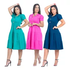 3 Vestidos Feminino Moda Envagelica Três Marias Pluz Size