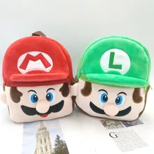  Bolso Lonchera Morral Mochila Suave Super Mario Bros Luigi