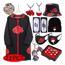 Akatsuki Robe Cos Accesorios Ropa Naruto Kit De 21