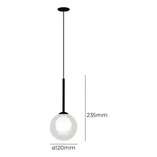 Lustre Pendente Quality Orbit 1534 G9 Preto / Transparente