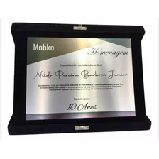 Placa De Homenagem Personalizada Colorida Em Aço Inox