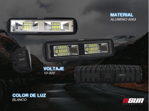 2 Faros Osun Led C/estrobo 4x4 Automotriz 18w Jeep Universal Foto 5