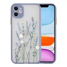 Funda Violeta Para iPhone 11 Con Diseno De Lilas