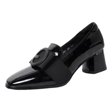 Elegantes Zapatos Gruesos De Tacón Bajo Para Mujer Sin