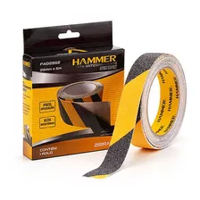 Fita Antiderrapante Zebrada 25mm X 5mts Amarela Preta Hammer