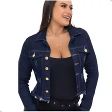 Jaqueta Jeans Feminina Com Lycra Jaquetinha Curta