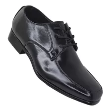 Zapato Formal De Vestir Con Cordon Niño 3220 Negro Brillante