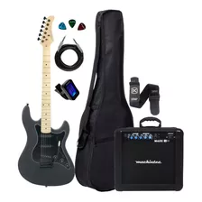 Kit Guitarra Sts100 Preta Bks Fosco Capa Cubo + Acessórios