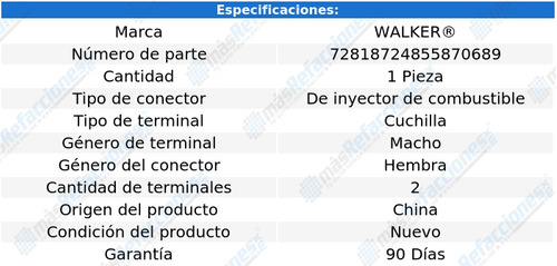 Conector Inyector Combustible V70 5 Cil 2.4l 00 Al 03 Walker Foto 3