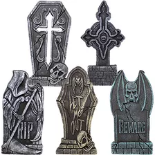 Tumbas Decorativas Para Fiestas De Halloween, 5 Tumbas