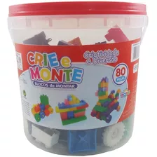 Jogo Bloco Mini Toys Crie E Monte Pote Com 80 Peças