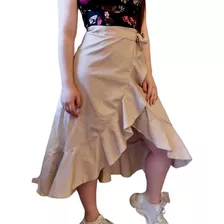 Falda Larga Cruzada Elegante Casual Moda Mujer Juvenil
