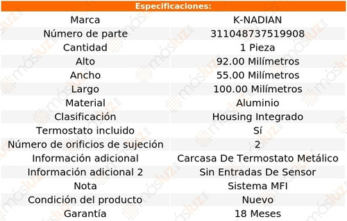 Toma Agua+termostato Aluminio Suzuki Forenza L4 2.0l 04/08 Foto 2