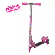 Patinete Barbie Feminino 3 Rodas Rosa Resistente Dobrável