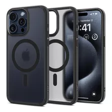 Case Funda Spigen Ultra Hybrid Magsafe iPhone 15 Pro Max 6.7 Color Negro Ahumado