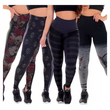 Kit 4 Leggings Mescla Sublimada Não Tem Transparencia Top