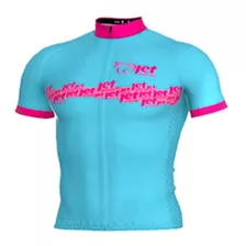 Camisa Ciclismo Feminina Mtb Bike Road Speed Azul/rosa Tam.m