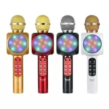 Microfone Karaoke Lelong Bluetooth Leds Presente 