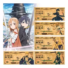Anime Sao Art Online 5 Billetes Dorados Dorados Gamer Japon