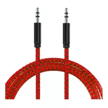 Cable Audio Miniplug 3,5 A 3,5 Mm Auxiliar 1mtrs Netmak Rojo