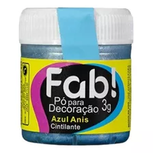 1 Corante Pó Azul Anis Fab Decoração Bolos E Doces Full