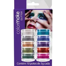 Pintura Facial Glitter Po C/10cores - Colormake