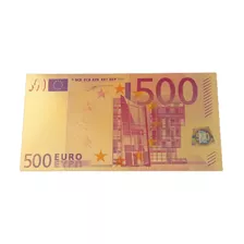 Cédula Alemanha 500 Euros Metalizada Gold 24 K Fantasia 
